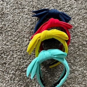 Lele Sadoughi x AP  Knotted Headbands in Blue, Red, Yellow, and Teal
